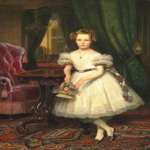 HENDRIKS Barend Leonardus 1830-1899,Biedermeier interior with a little girl in,1865,Bruun Rasmussen 2016-09-20