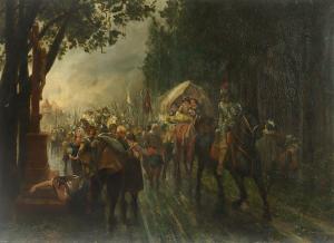 HENDSCHEL Ottmar 1845-1921,Soldatenauszug im dreißigjährigen Krieg,Von Zengen DE 2021-09-10