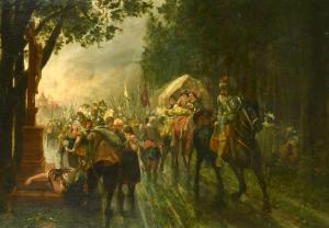 HENDSCHEL Ottmar 1845-1921,soldiers exodus after the thirty years war,John Nicholson GB 2022-12-21