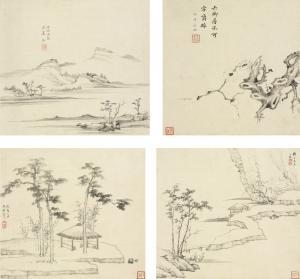 HENGXIAN Fang 1620-1679,PLUM BLOSSOMS AND LANDSCAPE,Sotheby's GB 2014-03-20