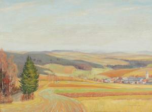 HENKER Walter 1902-1932,Panoramic Landscape (Felder I. Spatherbst),Burchard US 2013-03-24