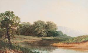 HENLEY W.B 1860-1890,Wooded river landscape,Capes Dunn GB 2019-02-05