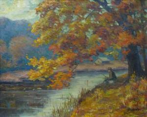 HENLINE F.Henri 1889-1950,Autumn Fishing,Wickliff & Associates US 2021-11-20