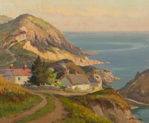 HENNAH Joseph Edward 1897-1967,A southwest coastal scene with cottages,Mallams GB 2022-01-17