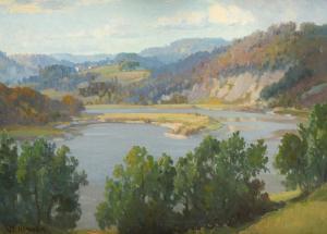 HENNAH Joseph Edward 1897-1967,View of the cliffs along the River Wye,Woolley & Wallis GB 2021-05-11