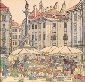 HENNEBERG Hugo 1863-1918,Markt am Hof,Palais Dorotheum AT 2023-11-08