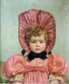 HENNEBICQ Andre 1836-1904,Fillette à la coiffe rose.,Massol FR 2007-04-18