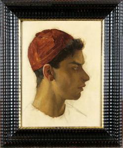 HENNEBICQ Andre 1836-1904,Portrait de jeune Homme oriental,Galerie Moderne BE 2015-05-12