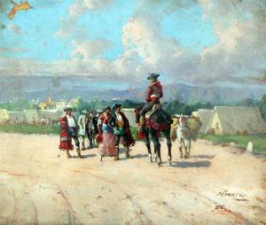 HENNELL S,Spanish figures in a landscape,Gorringes GB 2011-02-09