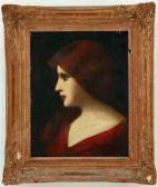 HENNER H 1800-1800,PORTRAIT OF LADY IN RED DRESS,Charlton Hall US 2011-09-10