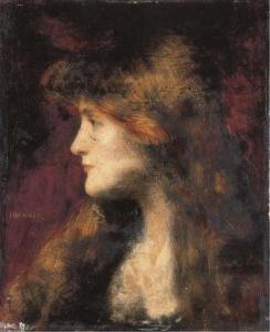 HENNER Jean Jacques 1829-1905,Portrait de dame en buste,Christie's GB 2003-12-02