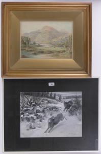 HENNIG Carl 1871-1959,Hound chasing a hare,Burstow and Hewett GB 2016-09-21