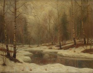 HENNIG Otto 1871-1920,Sous - bois enneigé,1919,Ader FR 2012-12-01