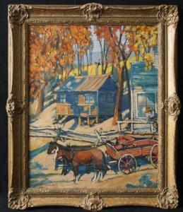 HENNINGS Ernest Martin,Santa Fe Homestead Landscape in shadows,California Auctioneers 2023-05-21