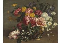 HENRI PONCHIN JOSEPH,Flowers,1890,Mainichi Auction JP 2019-09-07
