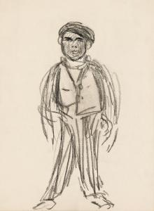 HENRI Robert 1865-1929,Standing Male Figure,1905/10,Swann Galleries US 2024-03-14