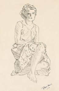 HENRI Robert 1865-1929,Study of a Seated Woman,Swann Galleries US 2024-03-14