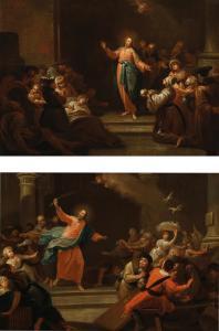 HENRICI Johann Josef Karl 1737-1823,Christ driving the money changers from the Tem,Palais Dorotheum 2021-12-16