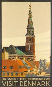 HENRIKSEN SVEN 1890-1935,VISIT DENMARK / OUR SAVIOUR'S CHURCH, COPENHAGEN,Swann Galleries 2017-03-16