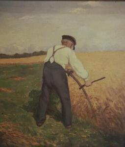 HENRIKSEN William 1880-1964,A farmer in the field,Bruun Rasmussen DK 2022-03-17