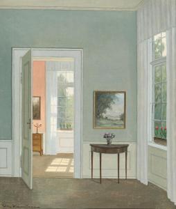 HENRIKSEN William 1880-1964,Interior with sun reflections from the window,Bruun Rasmussen 2024-01-01