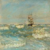 HENRIQUES Frans 1882-1956,Seascape with a sailing ship,Bruun Rasmussen DK 2011-08-01