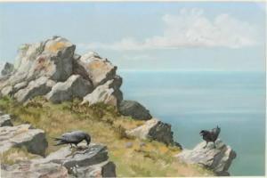 HENRY Bruce 1918,Ravens on the Dyfed Coast,John Nicholson GB 2015-09-16