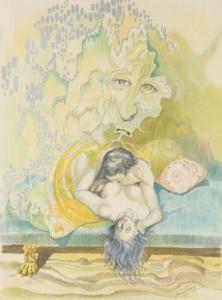HENRY DE FIGANIERES Aimé 1909,Couple avec grotesque,Brissoneau FR 2021-11-26