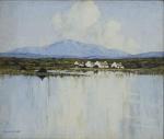 HENRY E. Paul 1876-1958,COTTAGES BY THE LAKE,1942,De Veres Art Auctions IE 2022-11-22