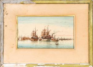 HENRY Emile 1842-1920,Navires dans le port,1906,Cannes encheres, Appay-Debussy FR 2023-07-07