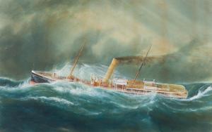 HENRY Gregory A 1961,Ship at Stormy Sea,1903,Leonard Joel AU 2017-03-21
