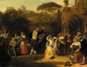 Henry Joseph Fradelle 1778-1865,A dance in the campagna,1847,Christie's GB 2001-09-06
