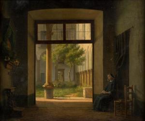 Henry Joseph Fradelle 1778-1865,Monastery peace,1855,Hargesheimer Kunstauktionen DE 2019-03-16