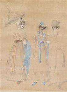 HENRY Susanne,Kostümstudien: Zwei Frauen mit blauen Schals und e,1763,Palais Dorotheum 2012-05-02