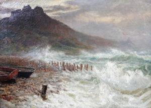 HENRY Thomas Marie,Coastal scene with castle - thought to beBamburgh ,1902,Bonhams 2010-03-17