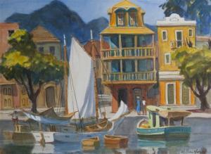 HENRY William 1900-1900,Caribbean Harbor Scene,Hindman US 2014-11-07