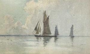 Henry Young John 1880-1946,Sail Boats on a Still Sea,David Lay GB 2024-01-07