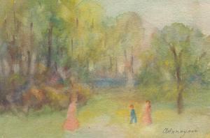 HENSCHE Ada Reyner 1901-1985,Family Outing in a Park,2012,Aspire Auction US 2017-04-08