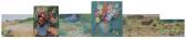 HENSCHE Ada Reyner 1901-1985,Two floral landscapes,Eldred's US 2015-11-19