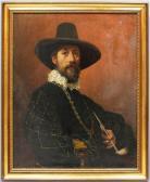 HENSCHEL Gallus Emil,Portrait eines eleganten Herrn mit Pfeife,1906,Reiner Dannenberg 2013-03-15