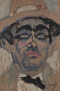 HENSEL Maurice 1890,Portrait d'homme au chapeau,1915,Lucien FR 2016-11-27