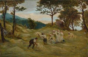 HENSHAW Frederick Henry 1807-1891,Collecting the hay,Woolley & Wallis GB 2024-03-06
