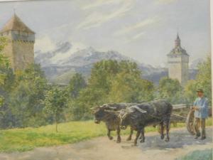 HENTON George Moore 1861-1924,Walled Towers, Lucerne,Golding Young & Co. GB 2022-08-24