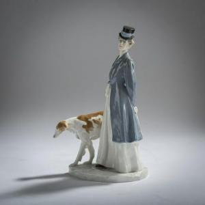 HENTSCHEL Hans Rudolf 1869-1951,Lady in Riding Costume with Greyhound,1910,Quittenbaum DE 2021-06-10