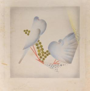HENTSCHEL William Ernst 1892-1962,Untitled (Two Doves),1930,Hindman US 2019-10-08