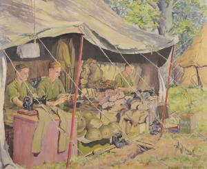 HENTY Deirdre,A Scene of Figures Repairing Army Uniform,1942,John Nicholson GB 2020-07-17