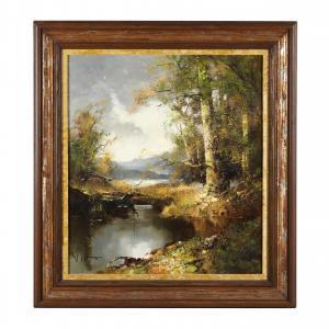 HENZE MORRO Ingfried Paul 1925-2013,Riverscape During Passing Storm,Leland Little US 2023-05-04