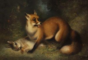 HEPPER George 1839-1868,A fox and hare,1864,Sworders GB 2023-09-26