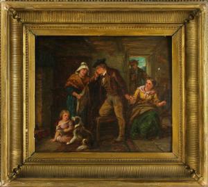 HEPPER George 1839-1868,interior family view with dog,1867,Kaminski & Co. US 2019-08-18