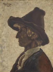 HEPPERGER Johannes 1894-1964,Porträt eines Bauern oder Hirten,1921,Palais Dorotheum AT 2022-06-22